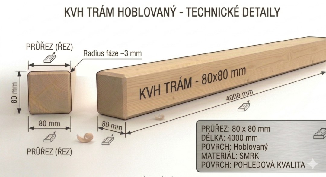 KVH 80x80x4000 - Pohledové